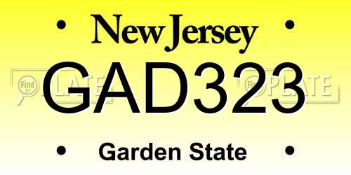 GAD323 New Jersey License Plate