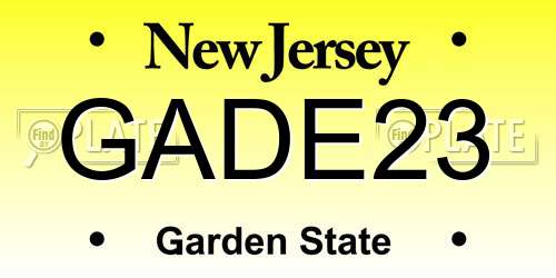 GADE23 New Jersey License Plate