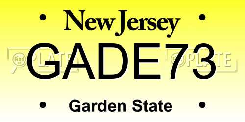 GADE73 New Jersey License Plate