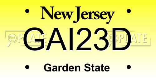 GAI23D New Jersey License Plate