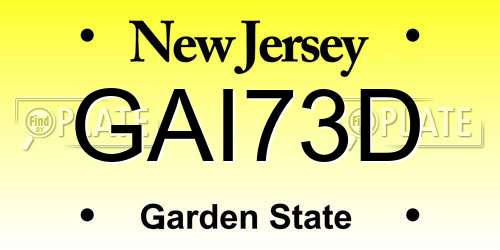 GAI73D New Jersey License Plate
