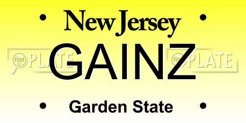 GAINZ New Jersey License Plate