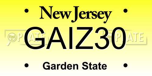 GAIZ30 New Jersey License Plate