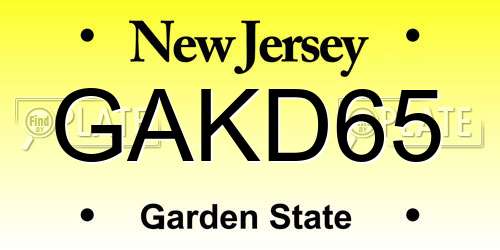 GAKD65 New Jersey License Plate