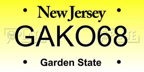 GAKO68 New Jersey License Plate