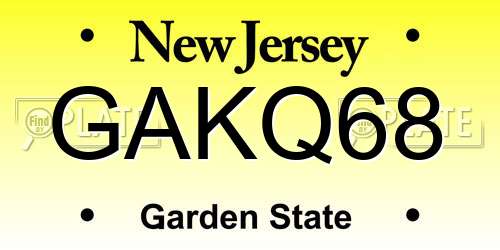 GAKQ68 New Jersey License Plate