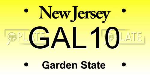 GAL10 New Jersey License Plate
