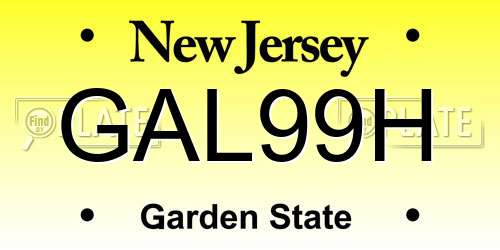 GAL99H New Jersey License Plate
