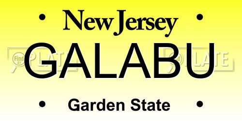 GALABU New Jersey License Plate