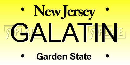 GALATIN New Jersey License Plate
