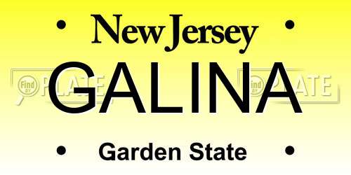 GALINA New Jersey License Plate