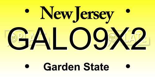 GALO9X2 New Jersey License Plate