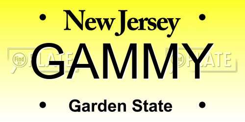 GAMMY New Jersey License Plate
