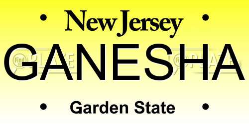 GANESHA New Jersey License Plate