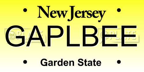 GAPLBEE New Jersey License Plate