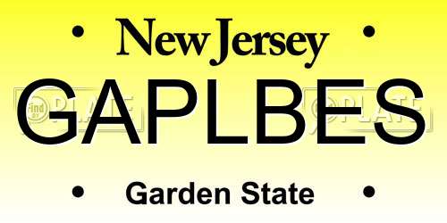 GAPLBES New Jersey License Plate