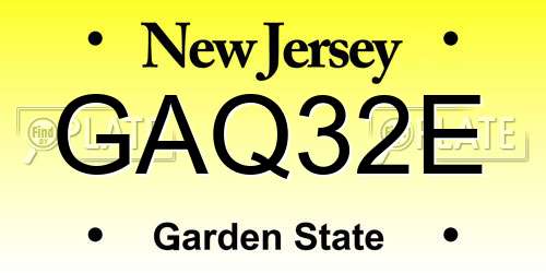 GAQ32E New Jersey License Plate