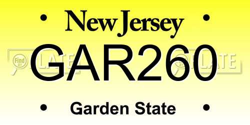 GAR260 New Jersey License Plate