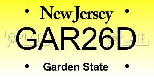 GAR26D New Jersey License Plate
