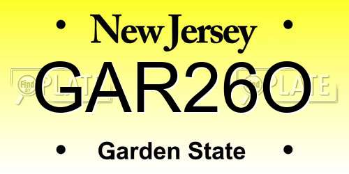 GAR26O New Jersey License Plate