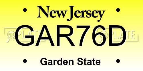 GAR76D New Jersey License Plate