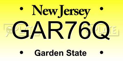 GAR76Q New Jersey License Plate