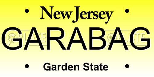 GARABAG New Jersey License Plate
