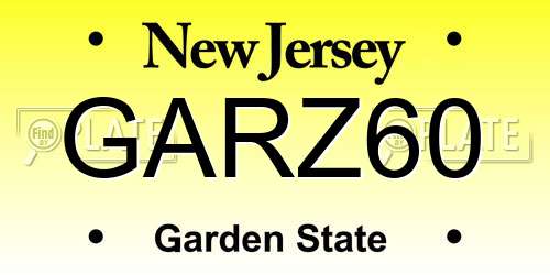 GARZ60 New Jersey License Plate