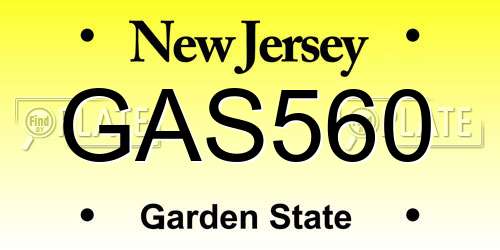GAS560 New Jersey License Plate