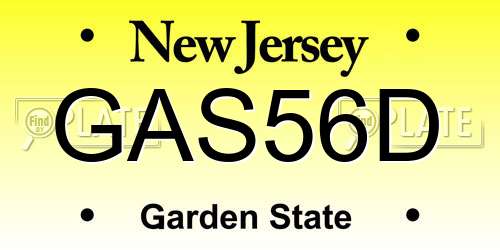 GAS56D New Jersey License Plate