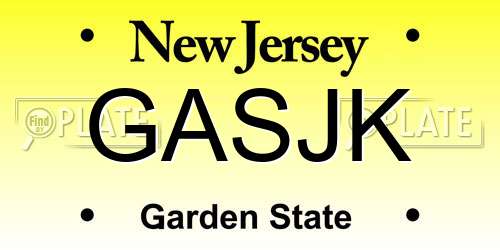 GASJK New Jersey License Plate