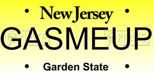GASMEUP New Jersey License Plate