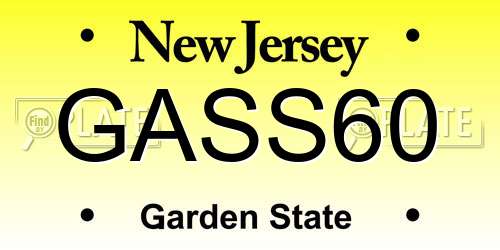 GASS60 New Jersey License Plate