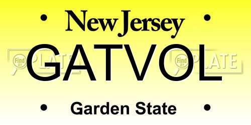 GATVOL New Jersey License Plate