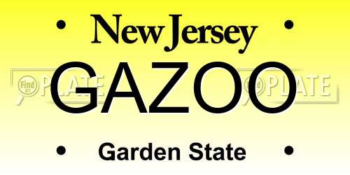 GAZOO New Jersey License Plate