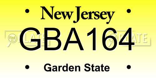 GBA164 New Jersey License Plate