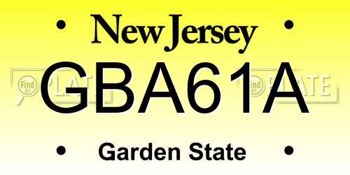 GBA61A New Jersey License Plate