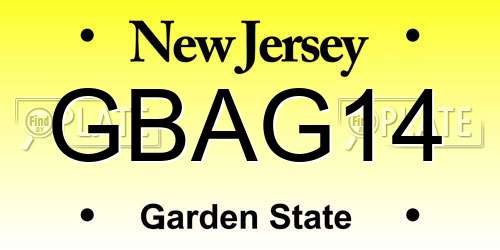 GBAG14 New Jersey License Plate