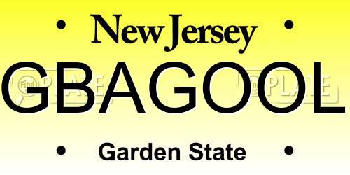 GBAGOOL New Jersey License Plate