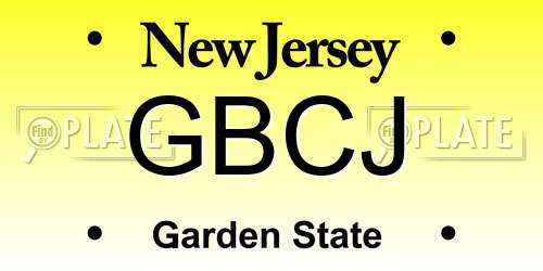 GBCJ New Jersey License Plate