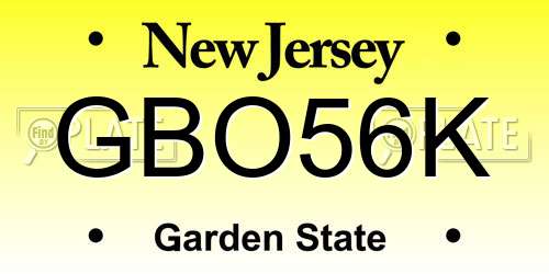 GBO56K New Jersey License Plate
