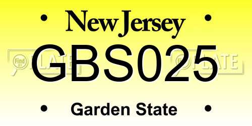 GBS025 New Jersey License Plate