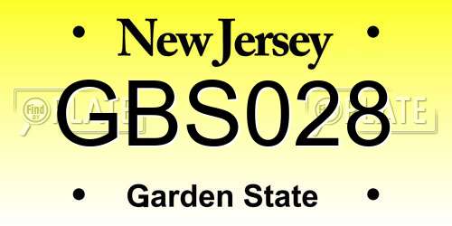 GBS028 New Jersey License Plate