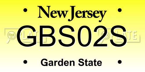 GBS02S New Jersey License Plate