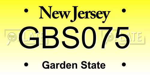 GBS075 New Jersey License Plate