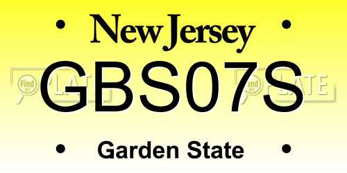 GBS07S New Jersey License Plate