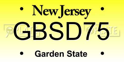 GBSD75 New Jersey License Plate