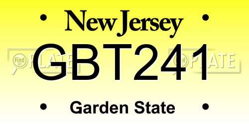 GBT241 New Jersey License Plate