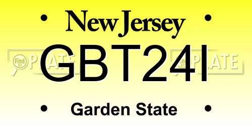 GBT24I New Jersey License Plate