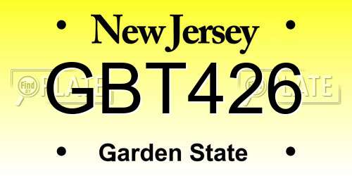 GBT426 New Jersey License Plate